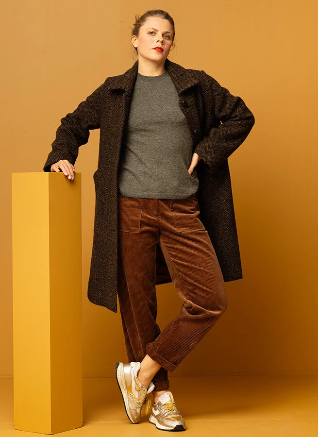 MANDA ullkappa Fiskben Brun