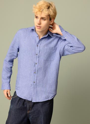 MAX herrskjorta blå rand