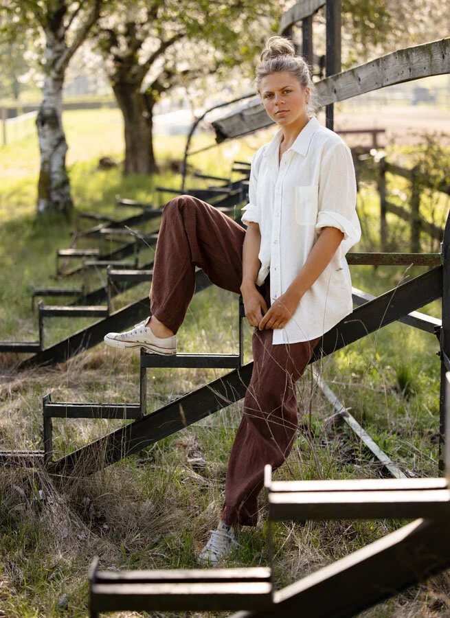 MAXA linneskjorta Offwhite