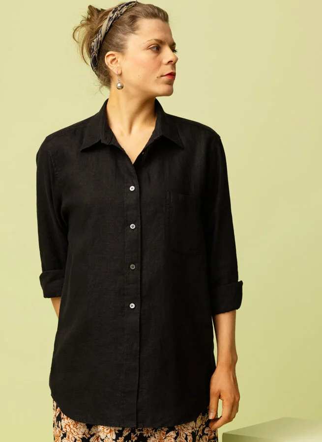 MAXA linneskjorta Svart