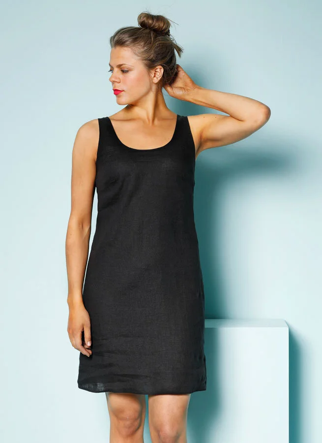 MIA linneklänning Svart