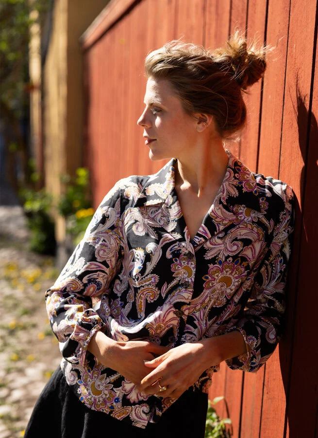 MIKO viskosblusjacka Klocka