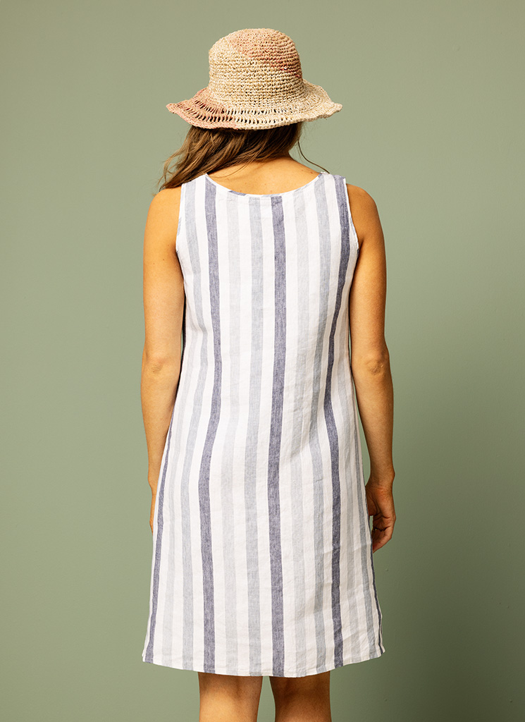 MODY linneklänning bred blå