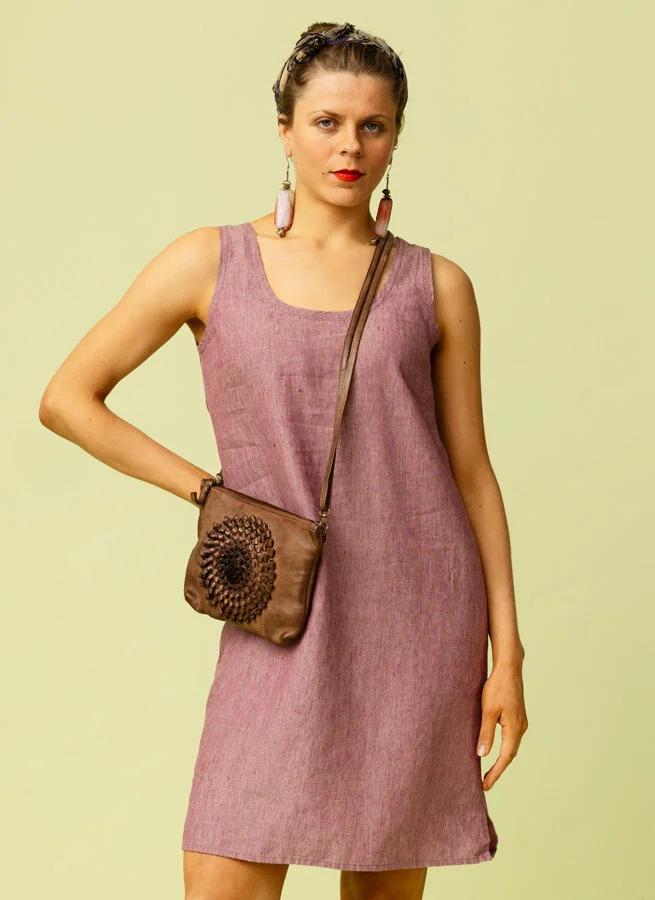 MODY linneklänning Rosamelange