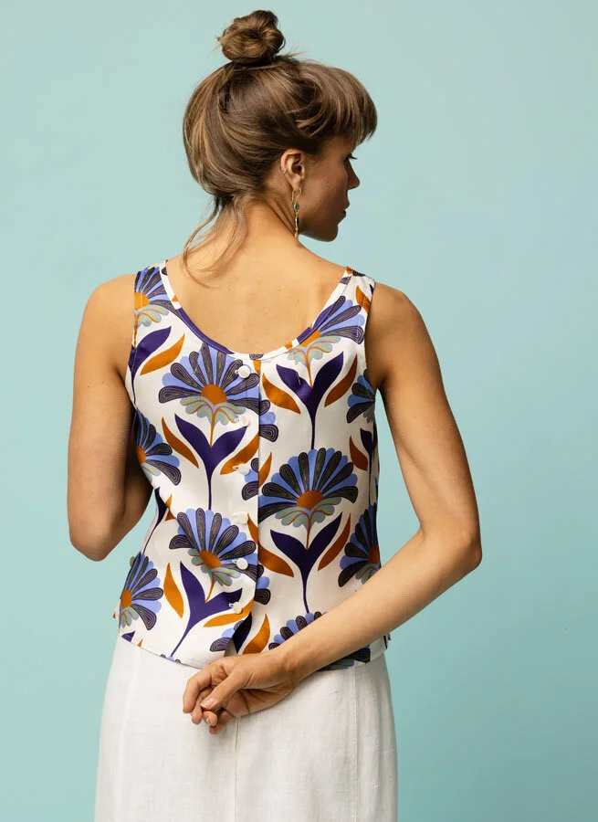 MONICA viskoslinne Påfågel