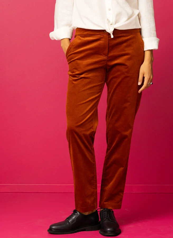 MOROT sammetsbyxa Cognac