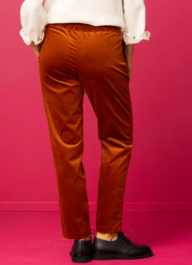 MOROT sammetsbyxa Cognac