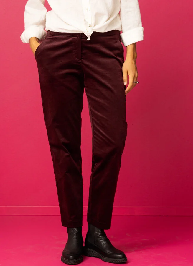 MOROT sammetsbyxa Plommon