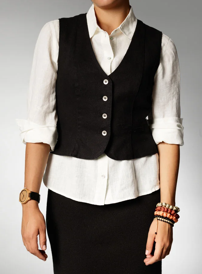 MORRIS linneväst Svart