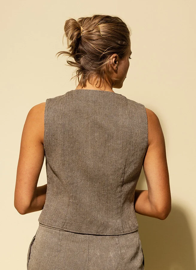 MORRIS twillväst Olivmelange