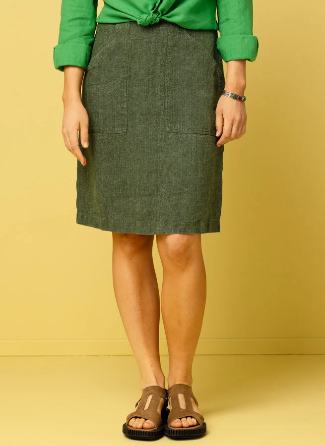 NADA linnekjol Korn Grönblå