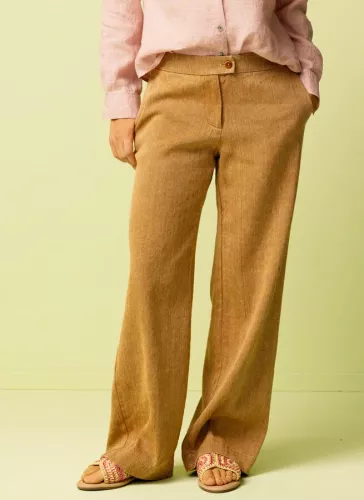 NAIMA linnebyxa Cognac