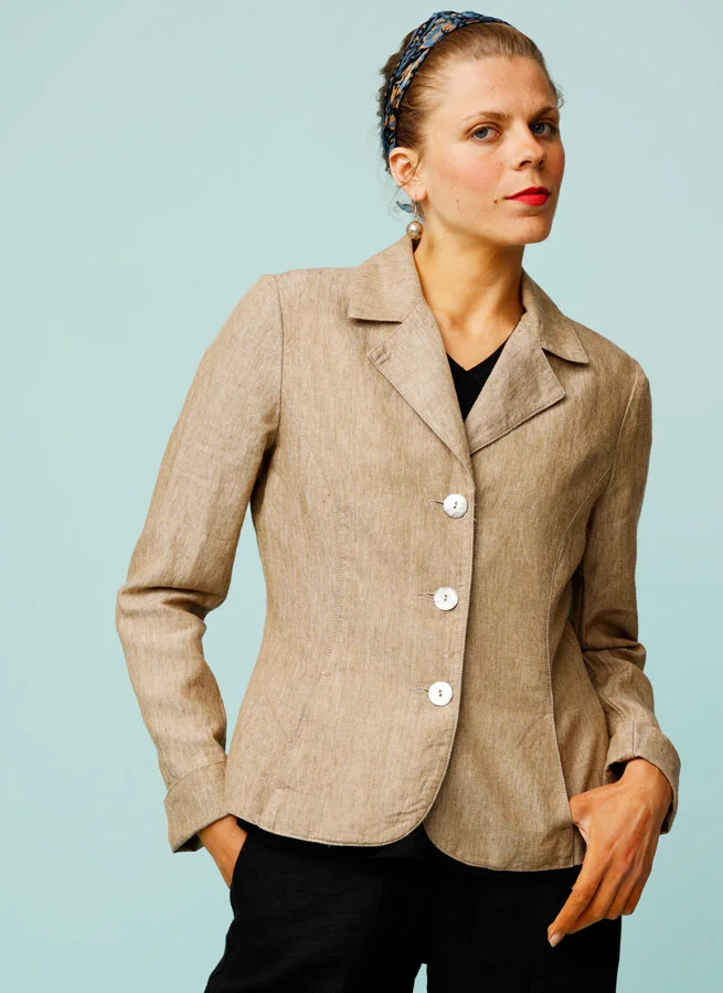 PAULINA linnekavaj Olivmelange