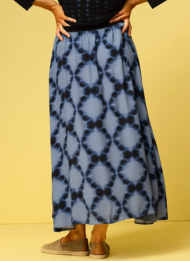 PRUNE viskoskjol Blå Batik