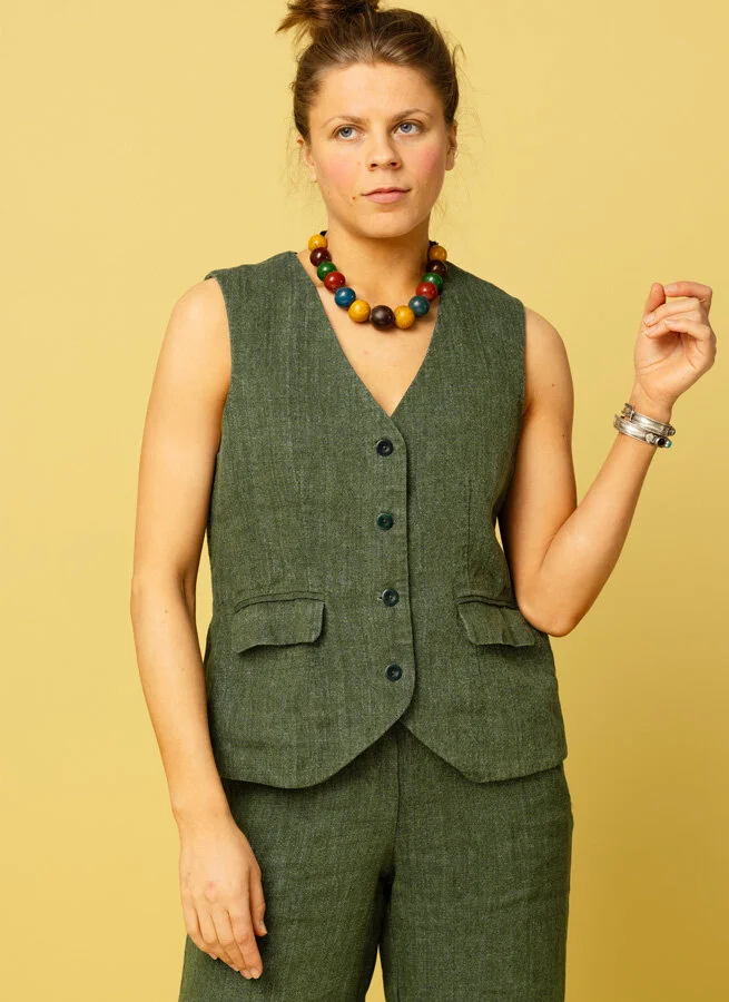 RAMONA linneväst Korn Grönblå