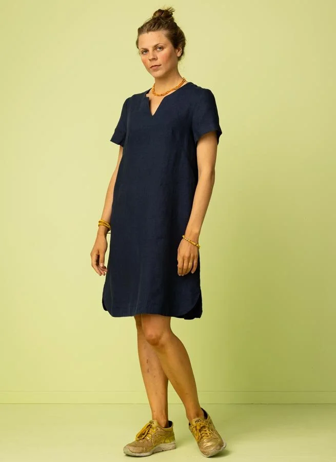 REEZE linneklänning Marin