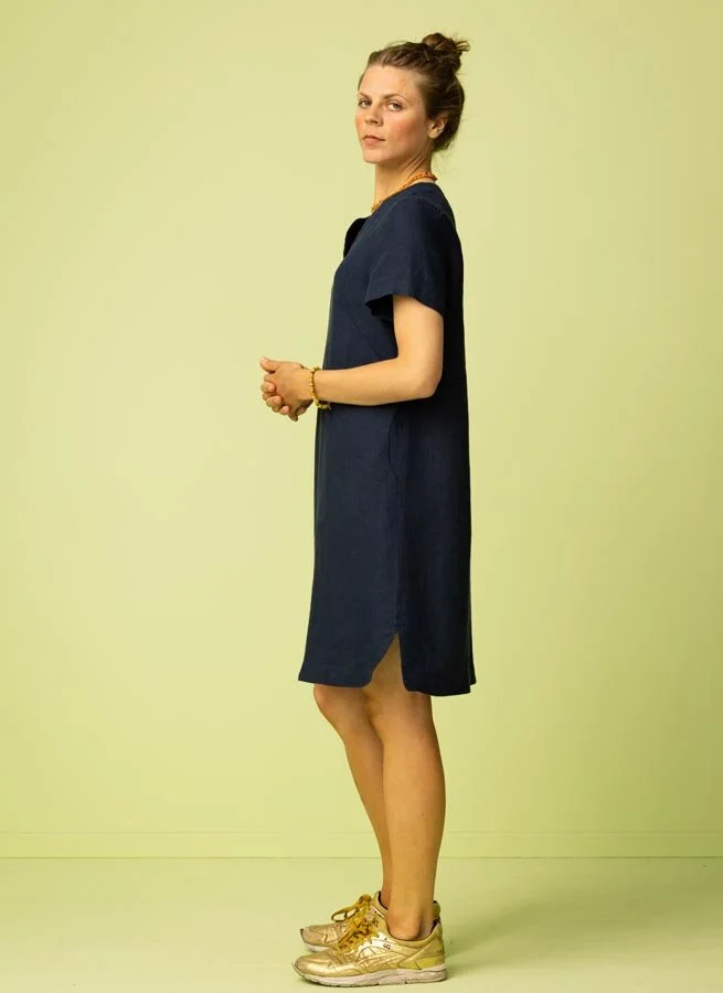 REEZE linneklänning Marin