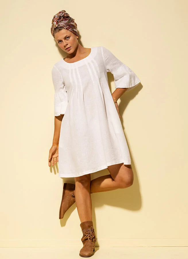 ROMA linneklänning Offwhite