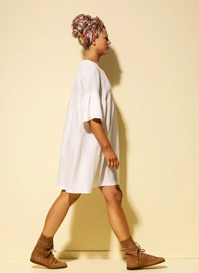 ROMA linneklänning Offwhite