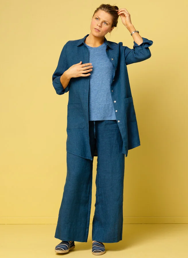 SALLY linneskjorta Ocean