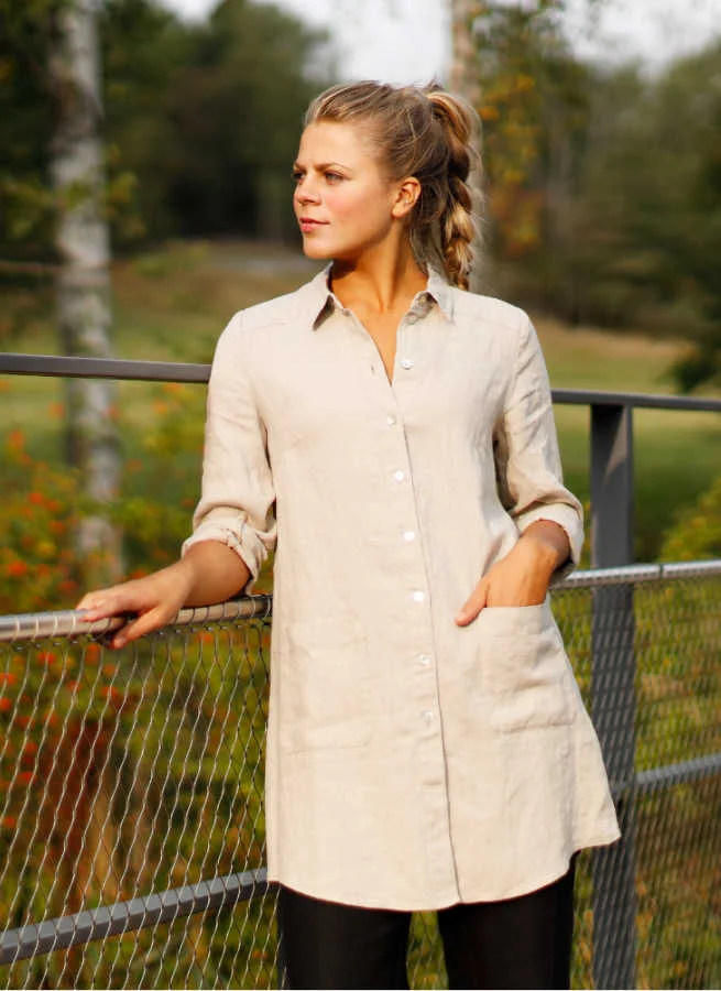 SALLY linneskjorta Natur