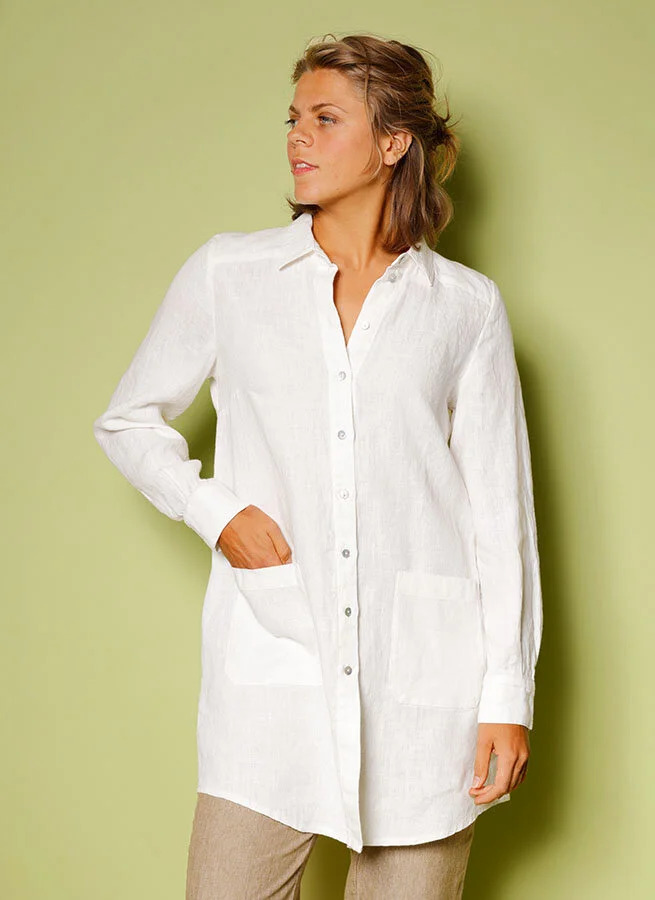 SALLY linneskjorta Offwhite