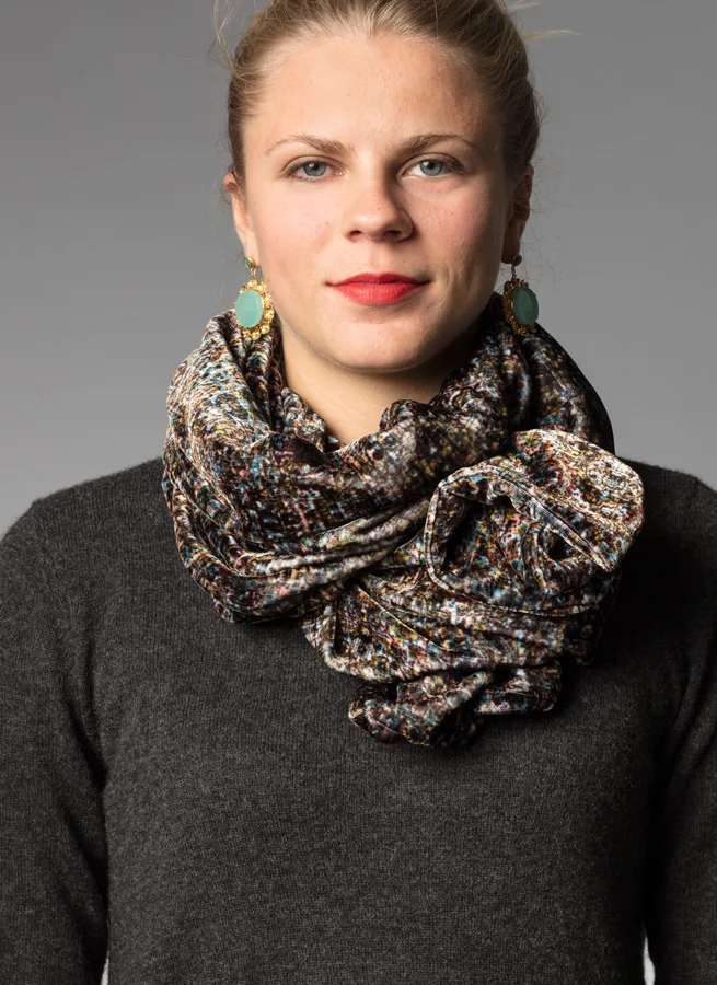 Sammetssjal Arabesque Blå