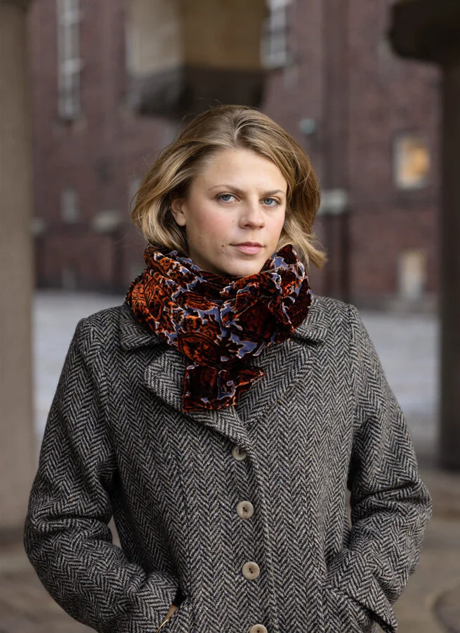 Sammetssjal Stor paisley