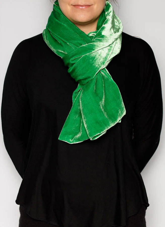 Sammetssjal STARK GRÖN