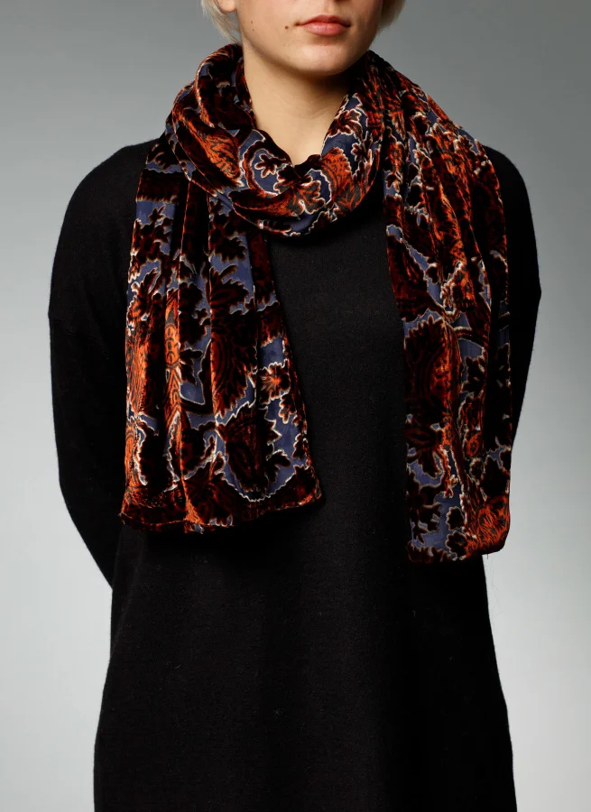 Sammetssjal Stor paisley