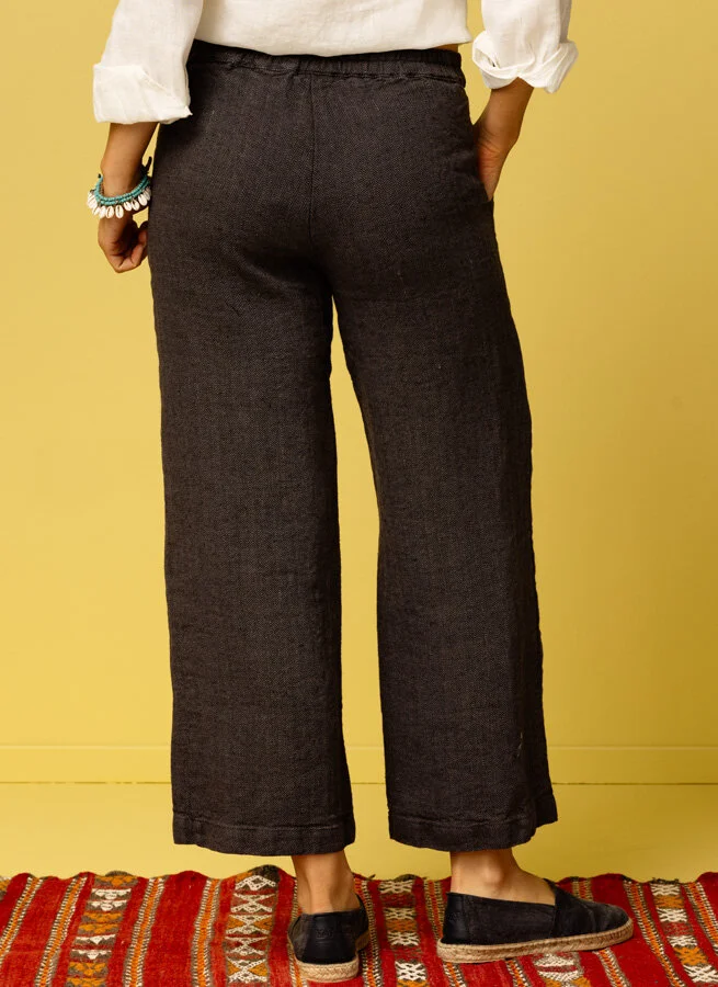 SCARLET linnebyxa fiskben Svart Fiskben