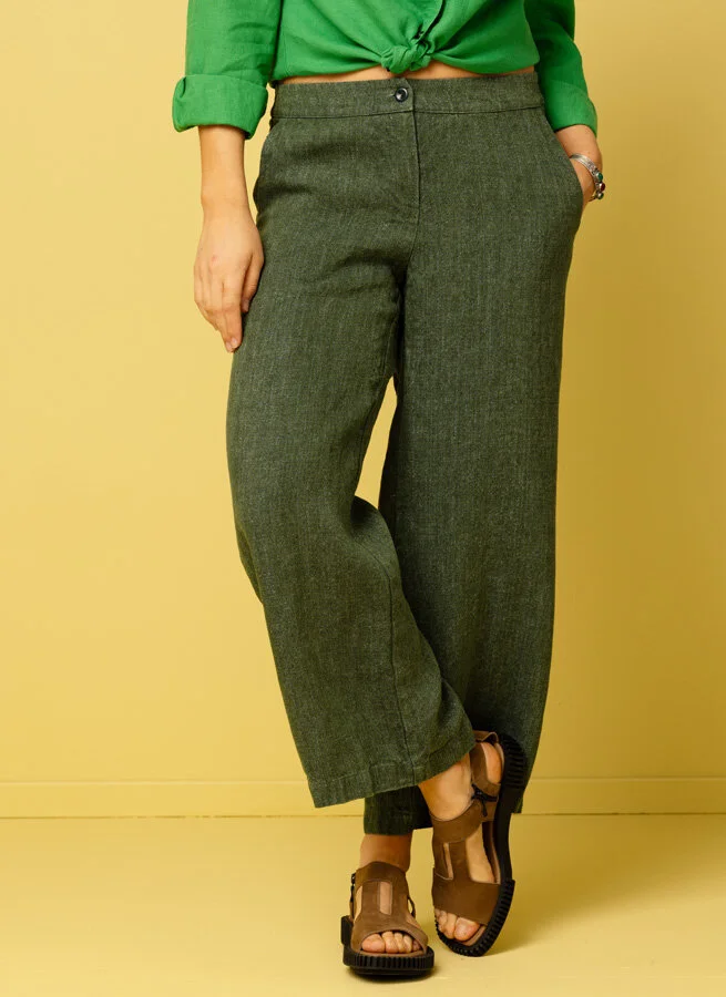 SCARLET linnebyxa Korn Grönblå