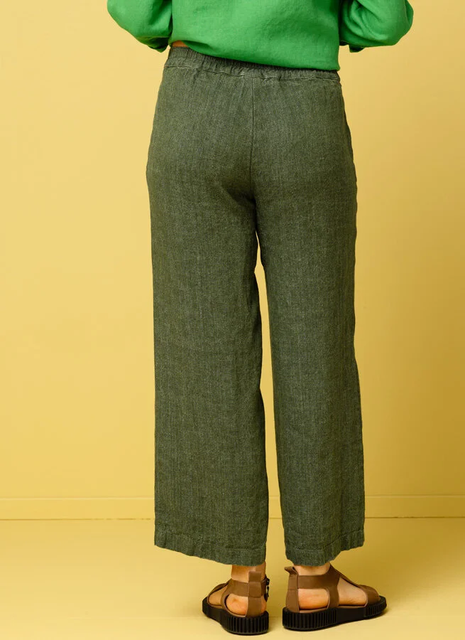 SCARLET linnebyxa Korn Grönblå