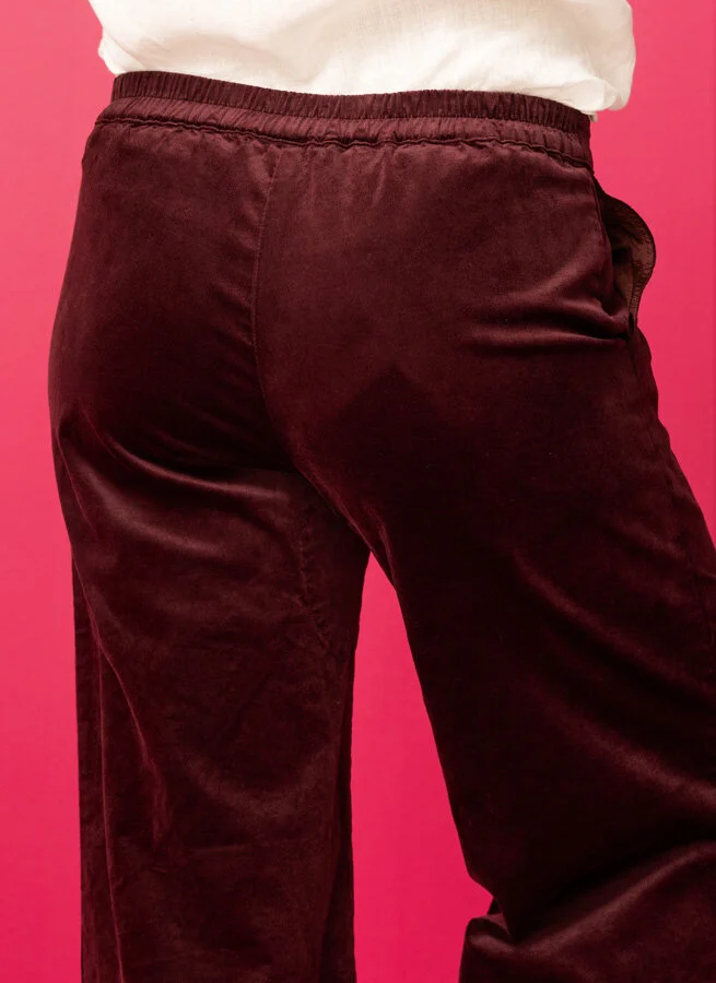 SCARLET sammetsbyxa Plommon