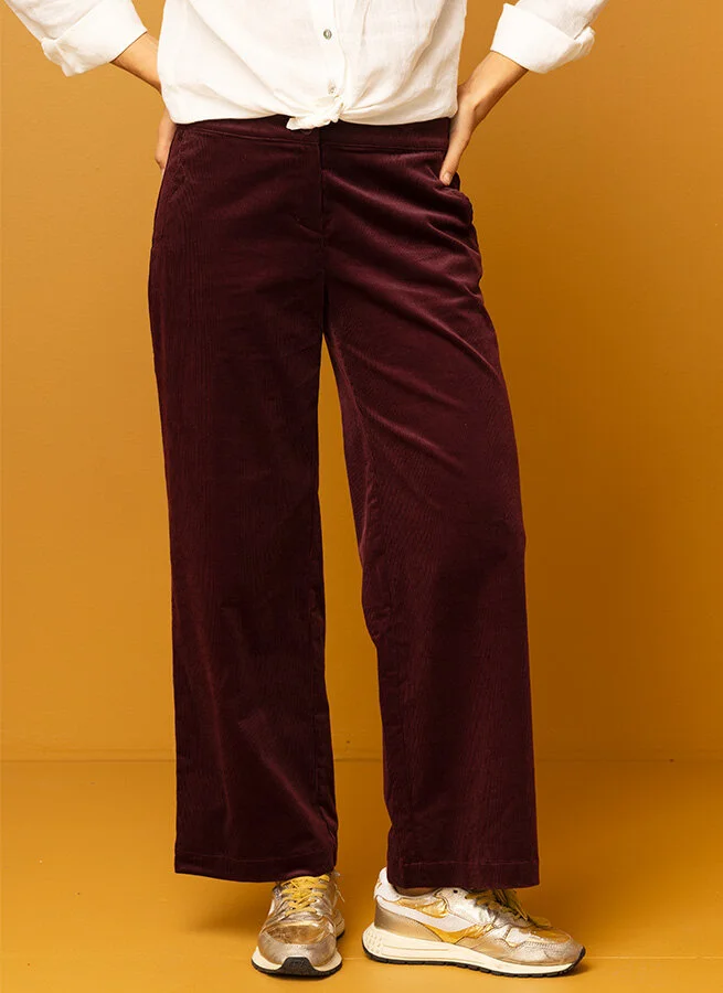 SCARLET sammetsbyxa Plommon