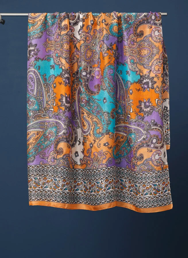 ORNAMENT Orange sidensjal