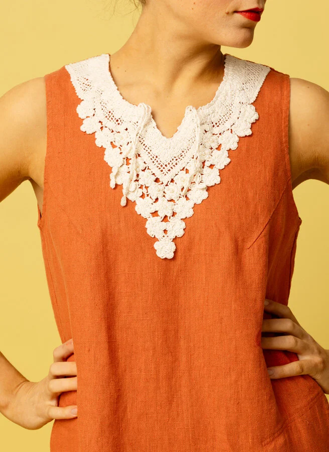 TORHILD linneklänning Blue thunder