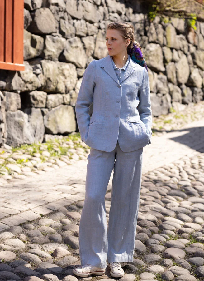 VERONIKA linnekavaj Ljusblå Fiskben