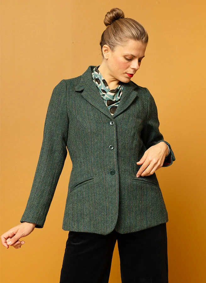 VERONIKA tweedkavaj Petrol