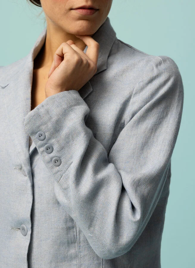 VERONIKA linnekavaj Ljusblå Fiskben