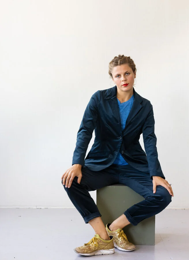 VERONIKA sammetskavaj Bläckblå