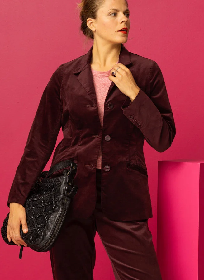 VERONIKA sammetskavaj Plommon