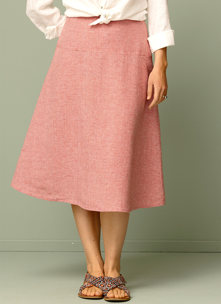 VILMA linnekjol röd pepita