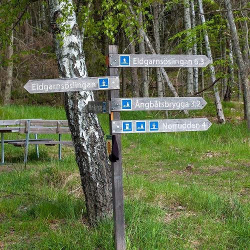 Den korta men fina promenaden runt Eldgarnsö naturreservat utgår från öns parkering