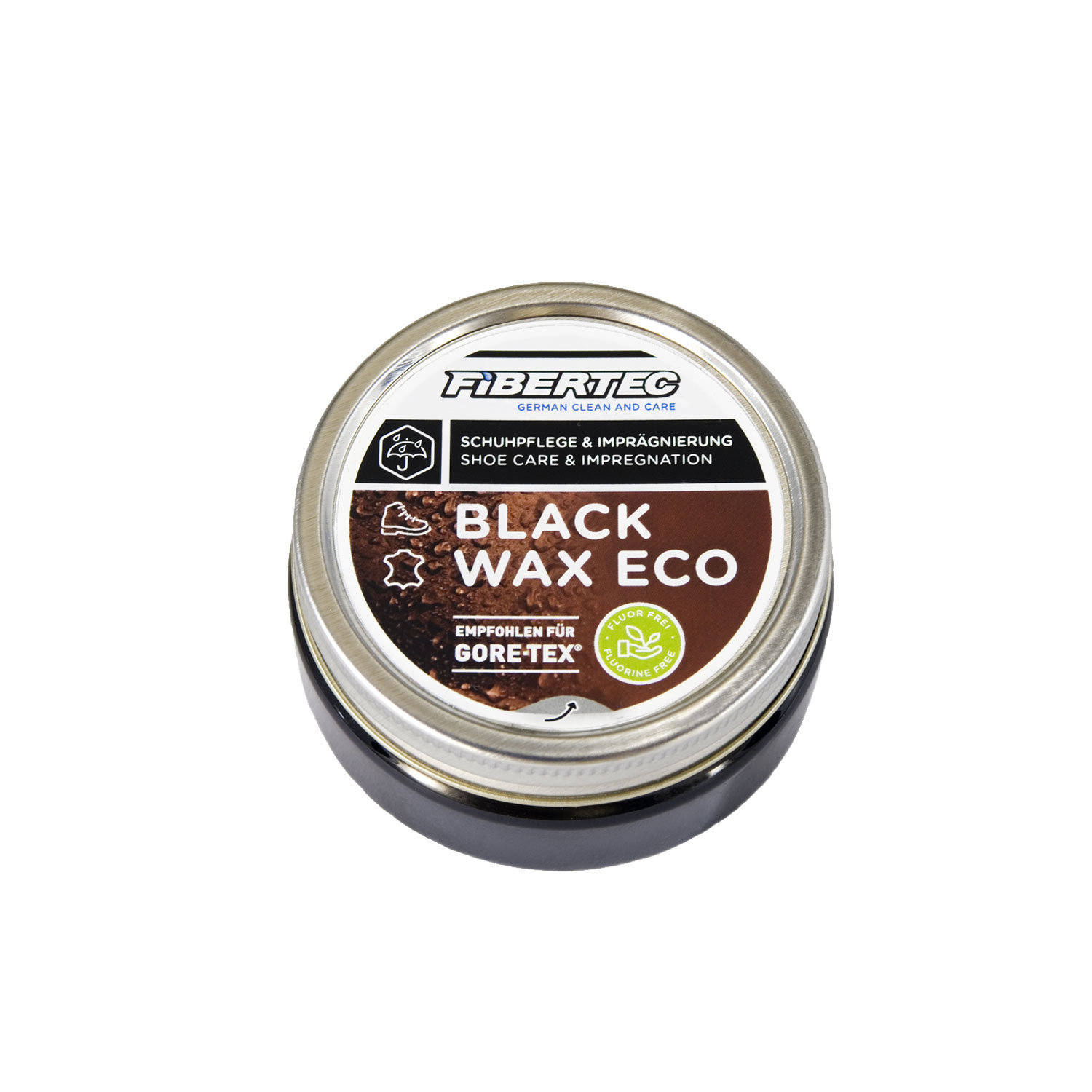 Lädervax Fibertec Shoe Wax Black 100 ml. Svart.