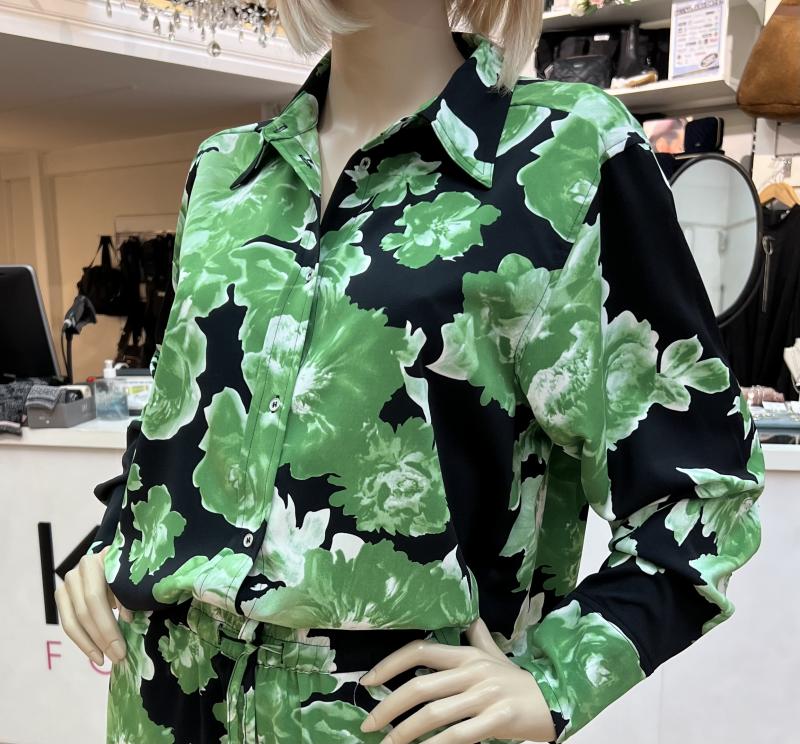 GREEN ROSE SHIRT BLACK CO`COUTURE