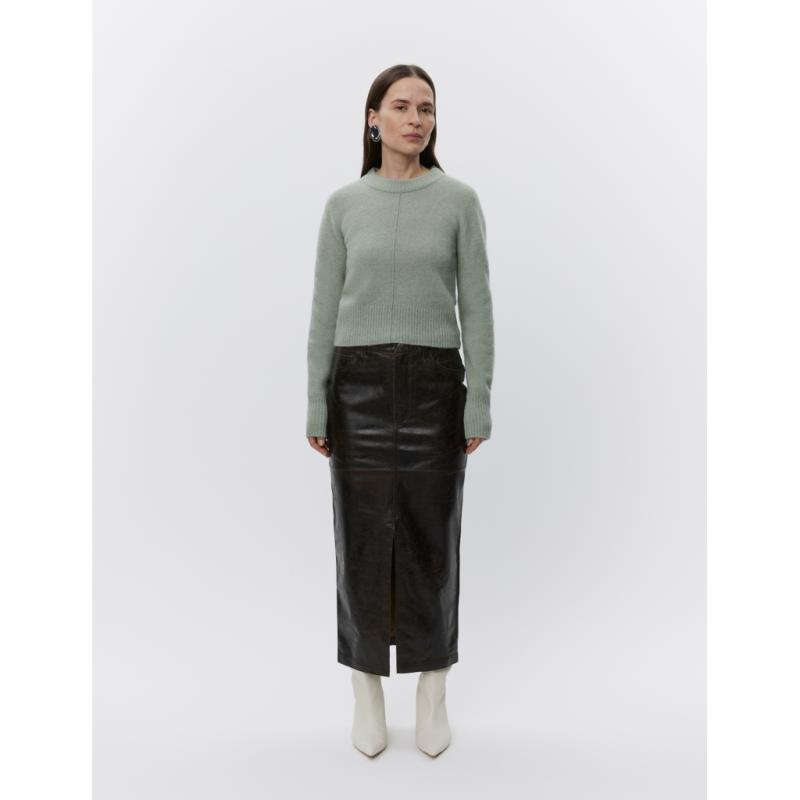 NIKI POLISHED LEATHER SKIRT CHOCOLATE BROWN DAY BIRGER ET MIKKELSEN