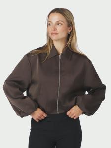 DENIELLE HEAVY SATEEN JACKET DARK BROWN NEO NOIR