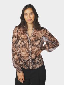 DELSIE VINTAGE FLOWER SHIRT BLACK SAND NEO NOIR