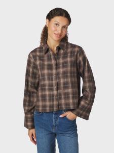 JAYLIN FLANNEL CHECK SHIRT DARK TAUPE NEO NOIR